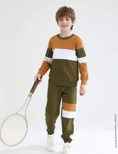 Image of mkodopy Boys Clothes Hoodie Sweatsuits Tops and Pants Boys Fall Winter Outfits Boy Clothing Set