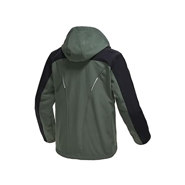 Rdruko Men's Fleece Jacket Full Zip Waterproof Outdoor Work Winter Snow Softshell Jacket(Army Green, CA XL) - Image 3