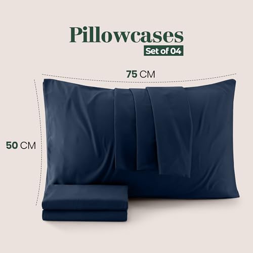 Utopia Bedding - 4 Pack Pillow Cases - OEKO-TEX - Standard Size 50x75 cm - 100% Brushed Microfiber Pillowcases with Envelope Closure, pillows not included - Wrinkle, Fade, & Stain Resistant - Navy
