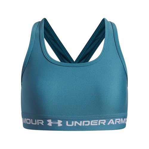 Image of Under Armour Kids Cross-Back Mid-Impact Sports Bra (Big Kid)