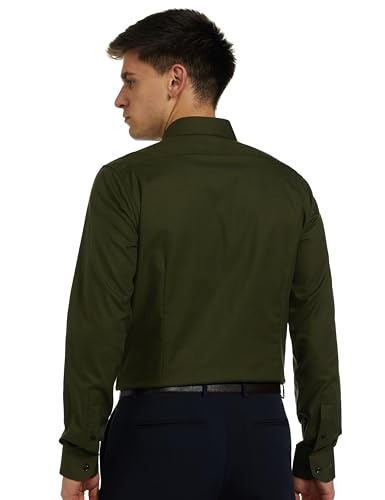 Image of Van Heusen Men Cotton Solid Slim Fit Formal Shirt