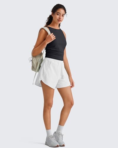 Image of G4Free Skimetic Workout Tank Tops for Women Side Ruched Sleeveless High Neck Crop Top Summer Athletic Gym Shirts