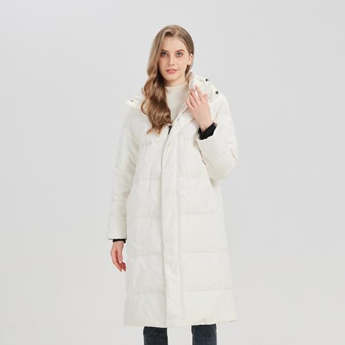 Image of Women's Long Hooded Down Coat, 700 Fill Power Puffer Jacket