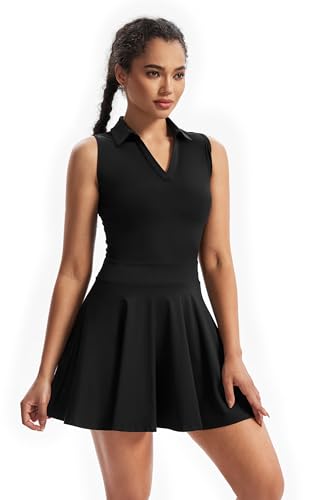 Cute Golf Tennis Dress Workout Athletic Dresses for Women with Shorts Pockets 2 Piece Sets Outfits Summer Clothes4