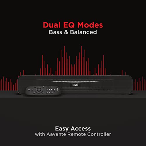 Image of boAt Aavante Bar 508 Portable Soundbar with 10W RMS Stereo Sound, Dual EQ Modes, Multi-Compatibility, 10HRS Playtime and Master Remote Control(Midnight Black)