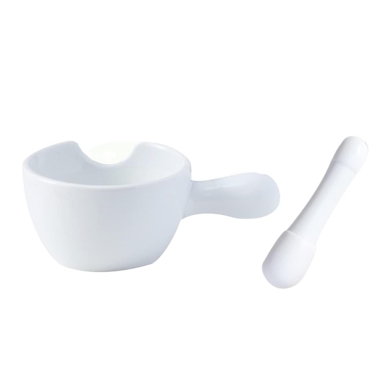Weißes Keramik-Mörser- und Stößel-Set, Steinmühle, Schüssel, Pillenzerkleinerer