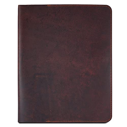 Cubierta de diario de cuero de grano completo recargable CestAntiQ de 8.5 x 11 3