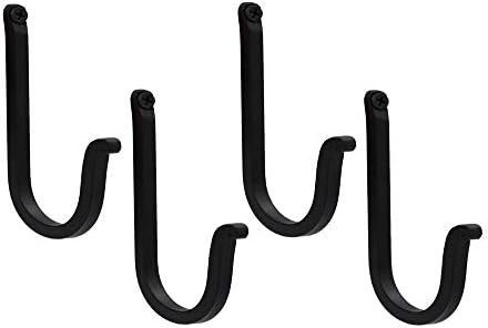 THDC Single Prong Wrought Iron Hooks, Vintage Hand Forged Iron Curved Metal Fasteners – Decorative Colonial Wall Décor, Heavy Duty Wall Hooks, Hangers for Keys, Coats, Robe, Bags, Home, Kitchen (4)