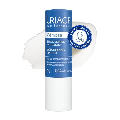 Uriage Xemose Beruhigende Lippenpflege mit Hyluronsäure, Sheabutter & Vitamin C - Ultra-weicher, Balsam empfindliche, rissige Lippen - Feuchtigkeitspflege & Schutz für die Lippen - Parfümfrei - 4g