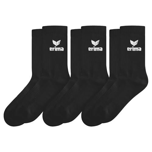 Erima Calcetines deportivos unisex (3 unidades) (2182504), negro, 35-38