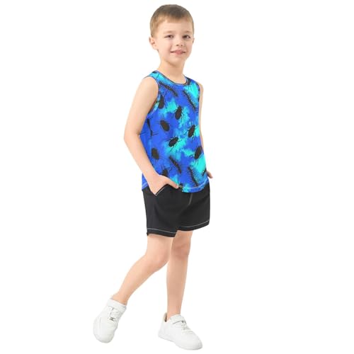 Blue Bugs Black Boys Tank Tops Toddler Sleeveless Tank Top Undershirts for Kids,3T4