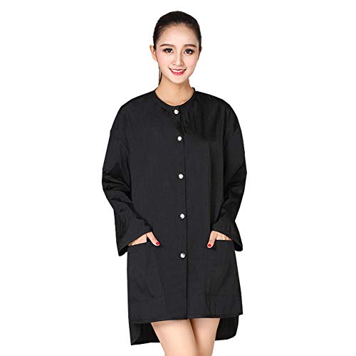 Salon Professional Hairdressing Technicians Serve , Colorfulife Black Shirt Adult Hair Clothing Hair Cutting Clothes Hairdressing Overalls Beauty SPA Barber Gown Wai Cloth A006