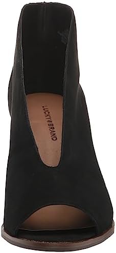 Lucky Brand Joal Peep Toe Bootie, Black Suede, 9 | Image 1