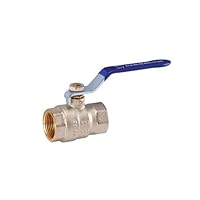 Syveco 508002 Serie 508 Messing Kugelhahn, Gebäudeserie, Blauer Flacher Stahlgriff, 1/4\ FBSP