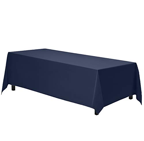 Gee Di Moda Rectangle Tablecloth - 90 x 132 Inch Navy Blue Table Cloth for 6 Foot Tables with Floor-Length Drop - Heavy Duty Washable Fabric for Holiday Party, Dinner, Weddings & Baby Shower by Gee Di Moda - Image 2