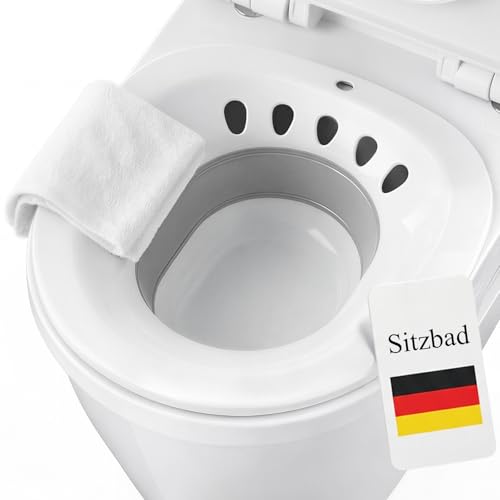 DEANIC Bain de Siège pour les Hemorroide, Pliable Sitz Bain Bassin Pour les Femmes Enceintes, Bain de Siege Toilette Intime, Bains de Siège Rond à Suspendre (Gris)