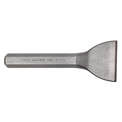 Image of Mayhew Tools 35802 Mason Chisel, 2-3 /4 inch x 7-1 /2 Carded, Shot Blast Finish