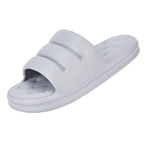 Shenduo Mujer Sandalias de Piscina Playa Pantuflas Casa Baño Mórbida Elástico Cómodo D90251 Gris 39/40 Cover