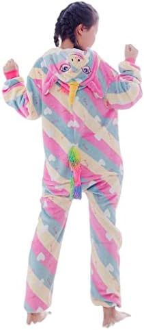Fleece Sleepsuit Onesie for Girls Flannel Pyjamas Kids Hooded Romper Jumpsuit Animal Clothing 3-4 Years