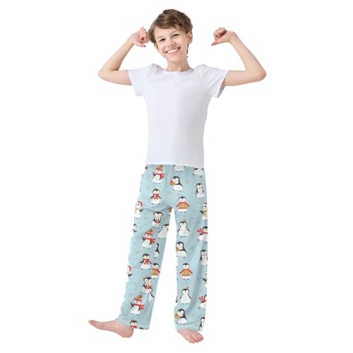 ZZXXB Cool Penguin Boys Long Pants Soft Trousers Elastic Waist Kids Lounge Bottoms with Pockets S-XL2
