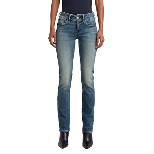 Jean G-Star Midge Saddle femme denim droit bleu taille W24 L32