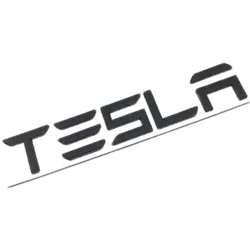 Letras de metal para portón Tesla Model 3/S/X con logotipo elevado negro