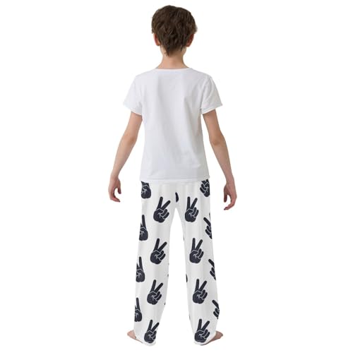 Gesture V Victory Peace Boys Pants for Kids Jogger Pants with Pockets S-XL3