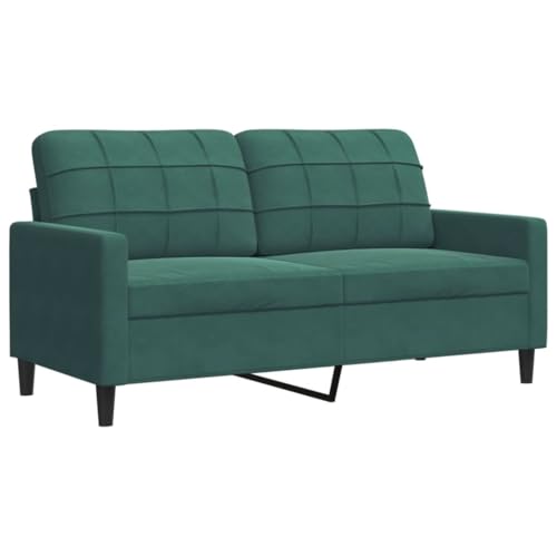 Gecheer 3-TLG. Sofagarnitur Sessel Couch Sofa Wohnzimmersofa Couchgarnitur Designsofa Sitzmöbel Polstermöbel mit Kissen und Nackenrollen Dunkelgrün Samt – Bild 6