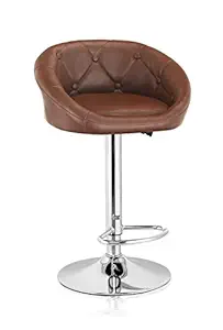 ASTRIDE Lotus Height Adjustable High Bar Chair for Home/Cafeteria Stool/Kitchen Stool [Brown]