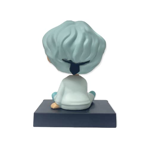 Image of AUGEN Super Hero BTS-Suga Action Figure Limited Edition Bobblehead with Mobile Holder for Car Dashboard, Office Desk & Study Table (Pack of 1)(Plastic)