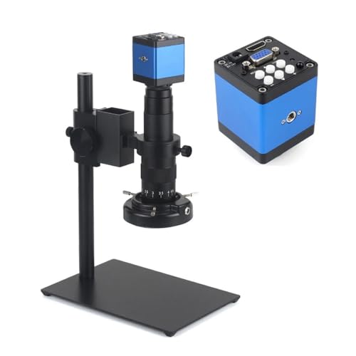 Microscope 48MP 4K 2K HDMI VGA Industrial Digital Video Microscope Camera Monocular 120X 180X 300X Zoom C-Mount Lens for Repair Soldering(C 13MP HDMI VGA,300X)