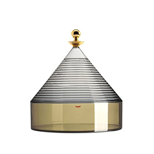 Kartell Trullo Contenitore, termoplastica tecnopolimerica, Fume/Verde, H27 x Ø 25 cm
