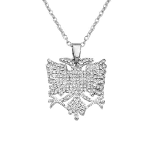 N-Made Beautifull Albanian Eagle Necklace - Albania Eagle Necklace - Eagles Chain - Albania Eagle Pendant Necklaces Gold Plated and Silver Plated Jewelry Ethnic for Women Men