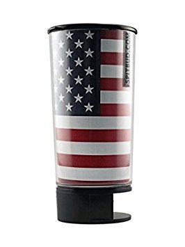 Portable Spittoon Bottle - Cupholder Friendly - Spill Resistant - Built In Can Opener and Holder - USA Flag