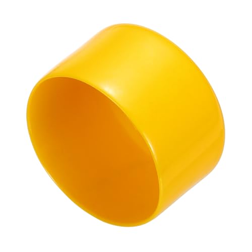 Image of uxcell 2pcs Rubber End Caps 63mm(2.5 Inch) ID Vinyl Round Tube Bolt Cap Cover Screw Thread Protectors Yellow, 40mm Height