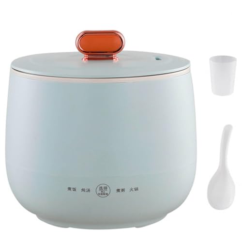 MGHRUEWH 1.8L Rice Cooker Small, Mini Electric Rice Cooker with Non-Stick,Mini Rice Cooker for 1-2 People, 4 Multicooker Functions To Make Rice, Soup, Porridge, Shabu Shabu,Blue