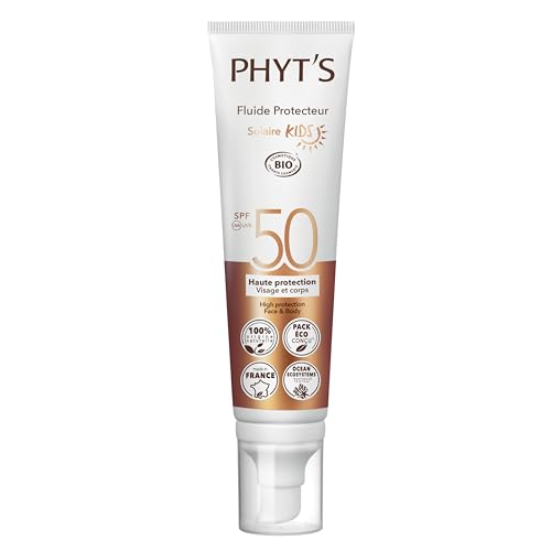Phyts Sun Protective Fluid Kids SPF 50 - Organic, Fragrance-Free Mineral Face Sunscreen - Non-Sticky Sunscreen with Zinc Oxide - 3.3 oz image 5