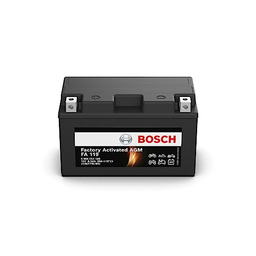 Bosch FA119 - Batteria AGM per motocicli - 12V 90A 6,5Ah - Adatta per moto, motociclette, enduro, scooter, quad, moto d'acqua - Compatibile M6008, BT7B-BS, BT7B