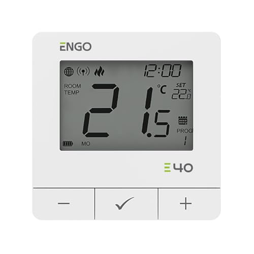 ENGO E40-230W Wired Smart Thermostat ZigBee 3.0 Programmable Heating Controller 230V AC Surface Mounted Digital Room Thermostat for Radiator or Underfloor Heating - Smart App Alexa Google (White)