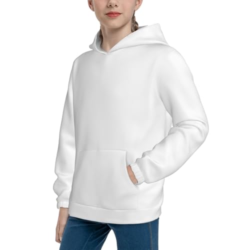 White Kid Hoodies Boys Sweatshirts Girls Pullover with Pocket2