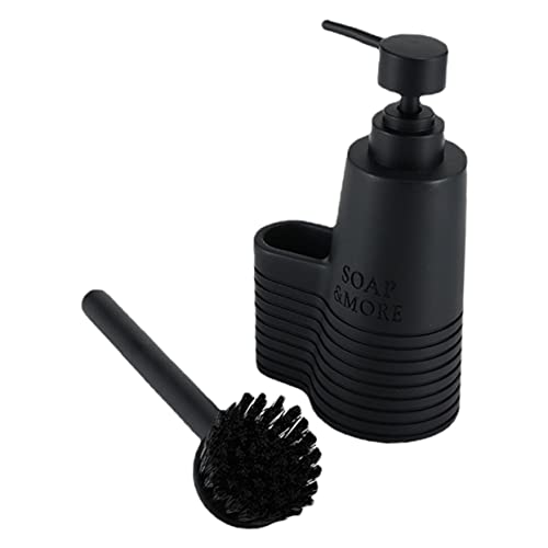 SOLUSTRE Black Kitchen Soap Dispenser Brush Foam Soap Pump Refillable Hand of Pump Press Lotion Bottle for Home