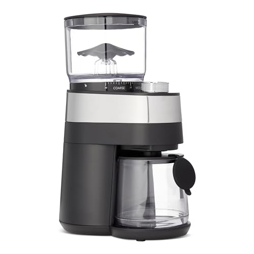 Amazon Basics Electric Burr Coffee Grinder with 30 Grind Settings for French Press Drip Coffee and Espresso Black