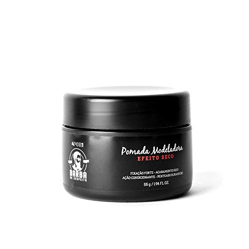 Pomada Modeladora Efeito Seco Forte 55G 4Por1, Barba De Respeito