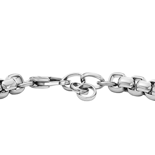 Image of Fossil Men's Plated Stainless Steel Engravable Personalized Gift ID, Chain or Cuff Bracelet for Men