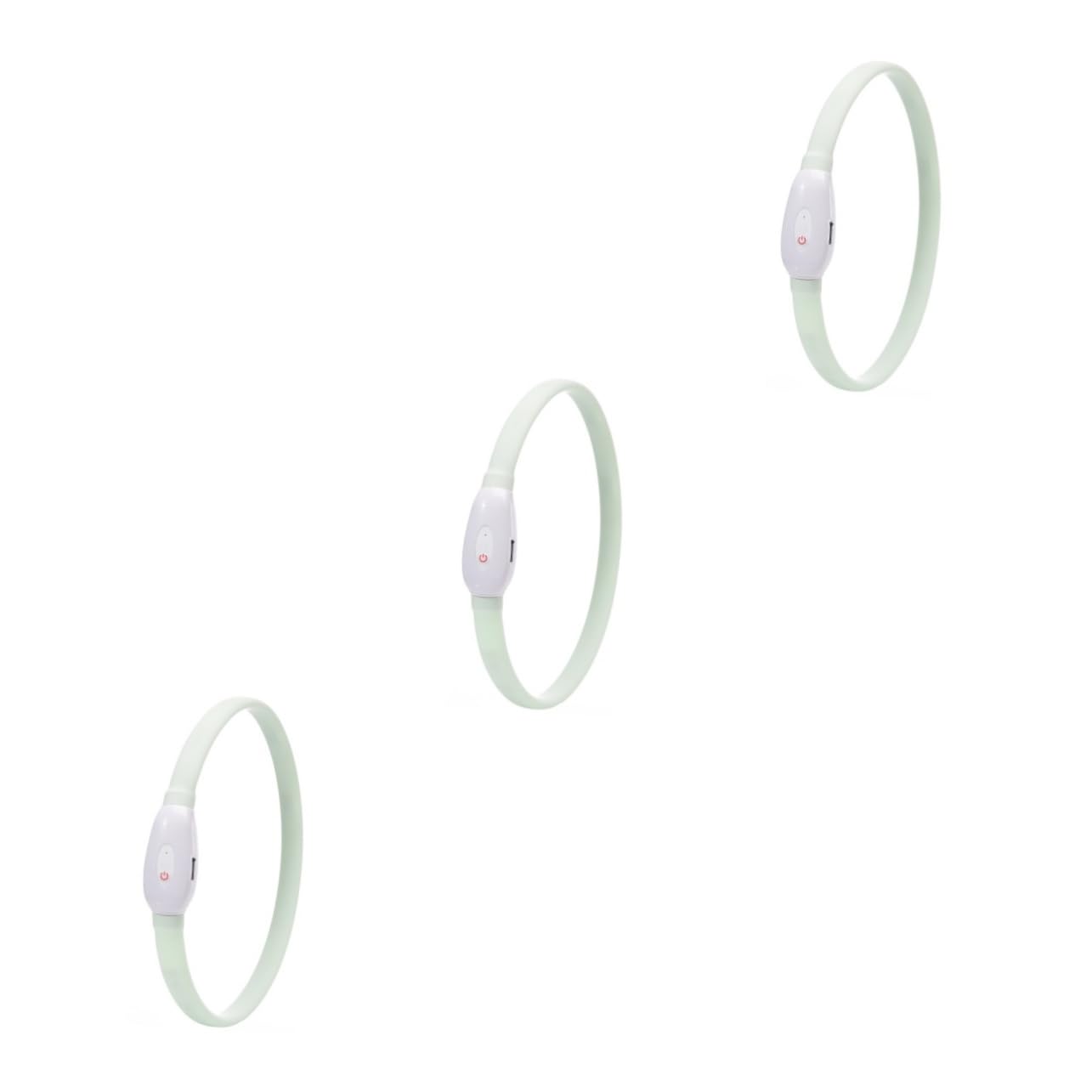 FOMIYES 3 Juegos De Collares para Perros con Luz Led Nocturna Resistentes Cómodos Y Recortables.