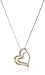 10k Yellow Gold Necklace with Pink Sapphire and Diamond Heart Pendant, 18"