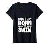 Photo Gallery donna nuotatore team humor baby sono nato per nuotare maglietta con collo a v Photo Gallery donna nuotatore team humor baby sono nato per nuotare maglietta con collo a v