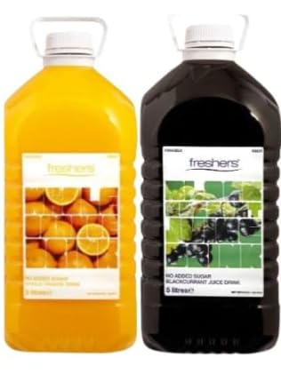 Fresher's Bundle - ORANGE & BLACKCURRANT Drink - 2 X 5ltr (No Added Sugar)