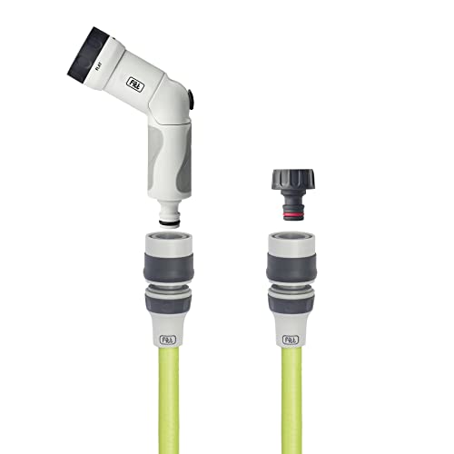 FITT IKON 20 m - Gartenschlauch, ausziehbar, kompakt, leicht und sofort einsatzbereit, mit Multifunktions-Pistole, Limette