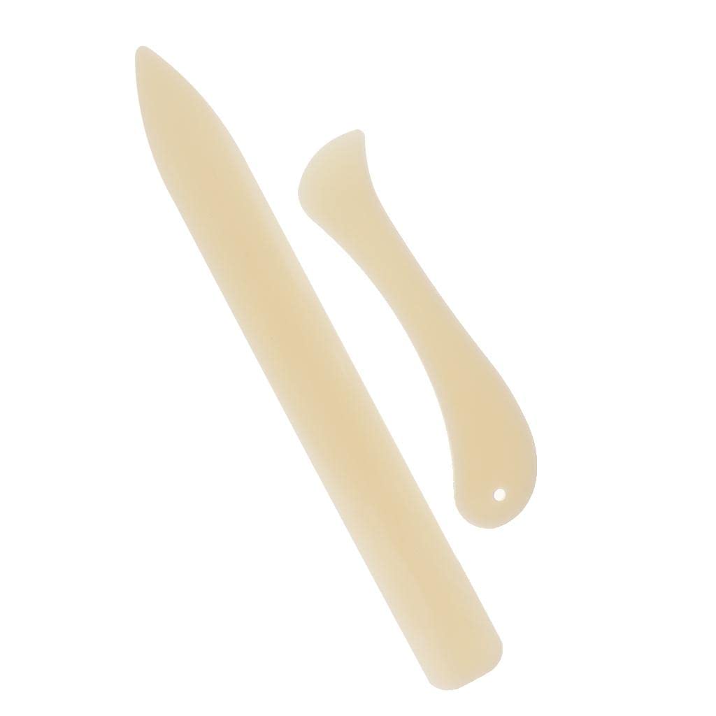 2 Pieces/Set Bone Folder Paper Creaser Set Scoring Tool for Paper Crafts, Bookbinding, Card Making and Office Supplies